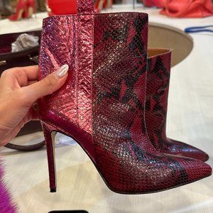 Paris Texas Metallic Snakeskin-Embossed Booties EU 39